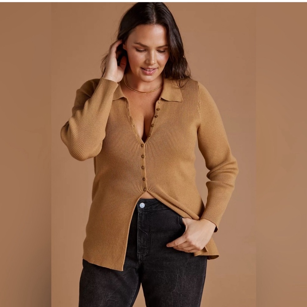 Maeve by anthropologie slim ribbed longline cardigan sweater sizeXL quiet luxury - Picture 1 of 10